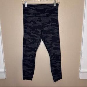 Athleta Black & Charcoal Camo High-Rise Leggings